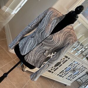 el Corte ingles clasp front jacket, silver/black, size 42